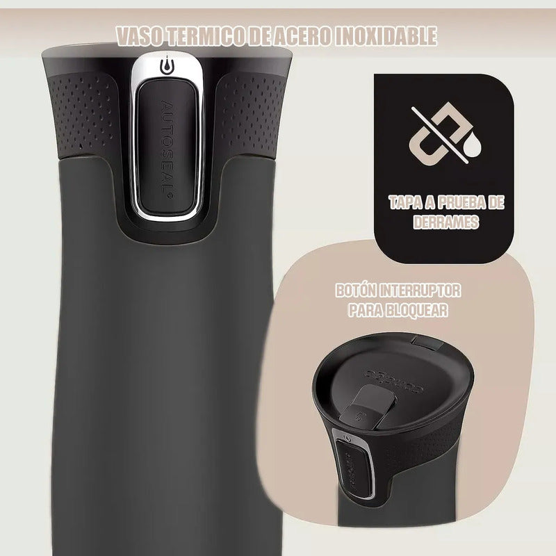 Vasos Contigo Mug Contigo Vaso Termico Contigo Vaso 473 Ml Vaso Termico Contigo Acero Inoxidable 473ml Okshop Vasos Termicos Cafe Sistema Antigoteo Libre Bpa Mug Contigo Antiderrame Gris