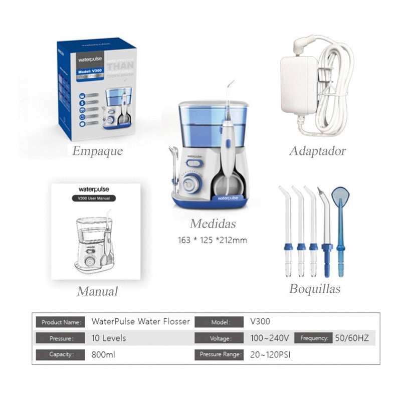 Irrigador Bucal Limpiador Dental Y Encias Waterpiks 120 Psi Blue