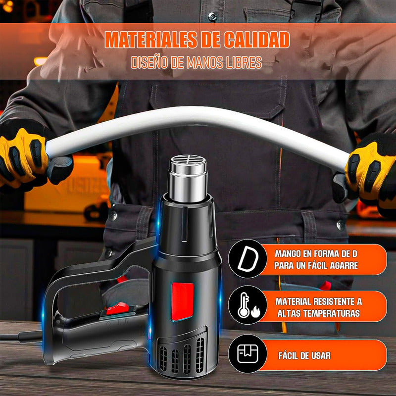 Pistola De Aire Caliente Pistola De Calor Electrica 2000w Negro