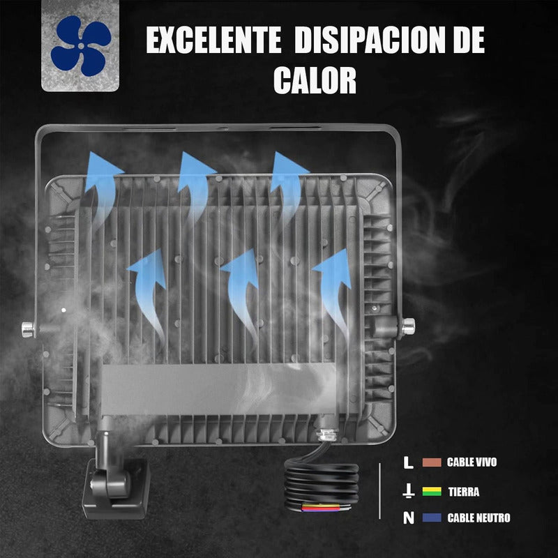 Reflector Foco Led Sensor Movimiento Proyector Focos Led 50w Negro Blanca