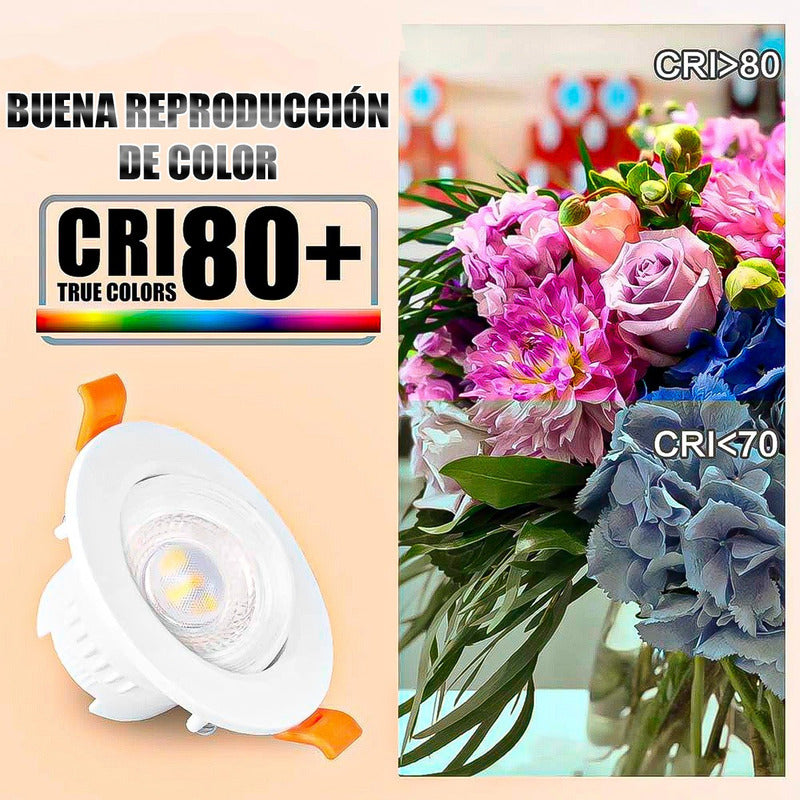 Focos Led Embutidos 7w Pack 4 Ampolleta Led Techo Foco Led