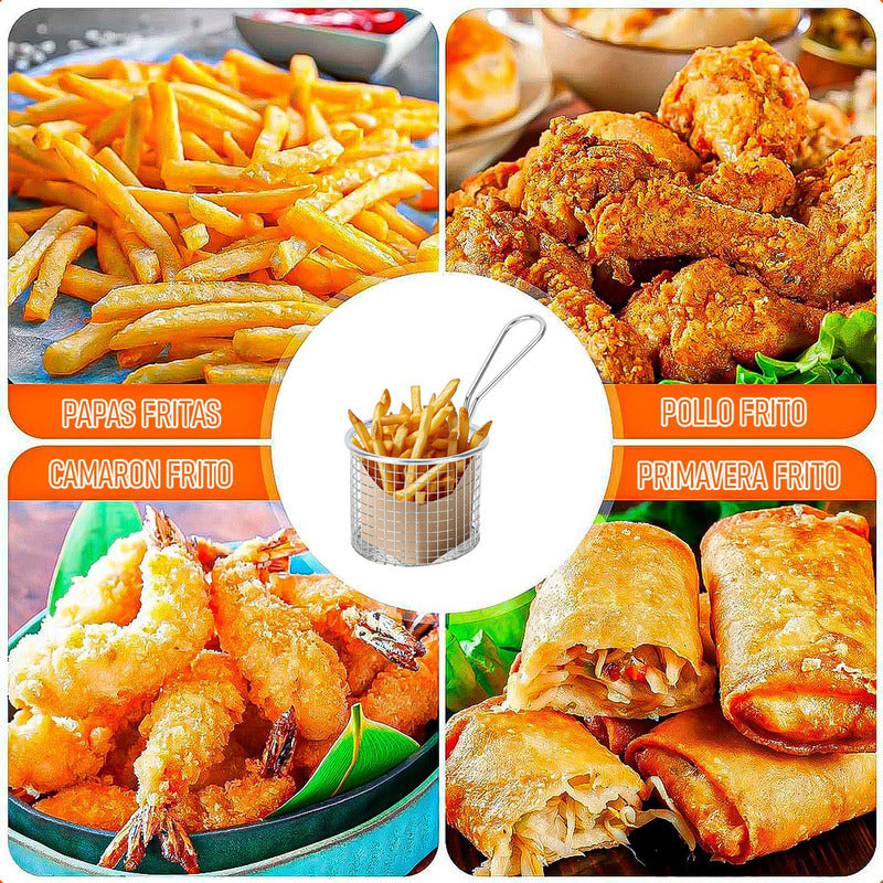 Canasto Papas Fritas Pack4 Cesta De Freir Cesta Para Freidor