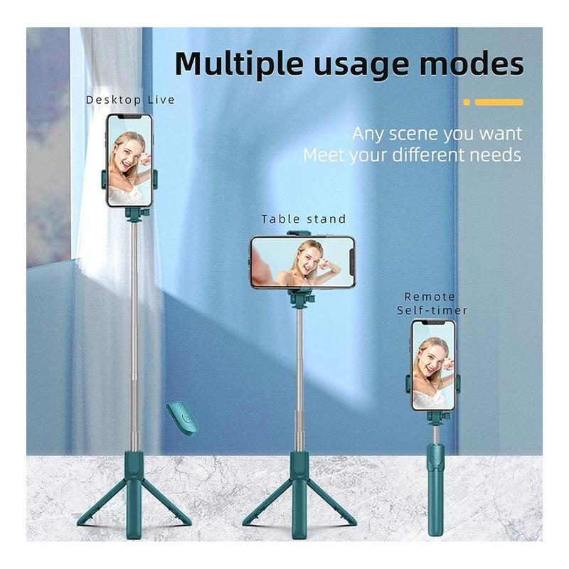Tripode Celular Con Control Tripodes Camara Palo Selfie Negro