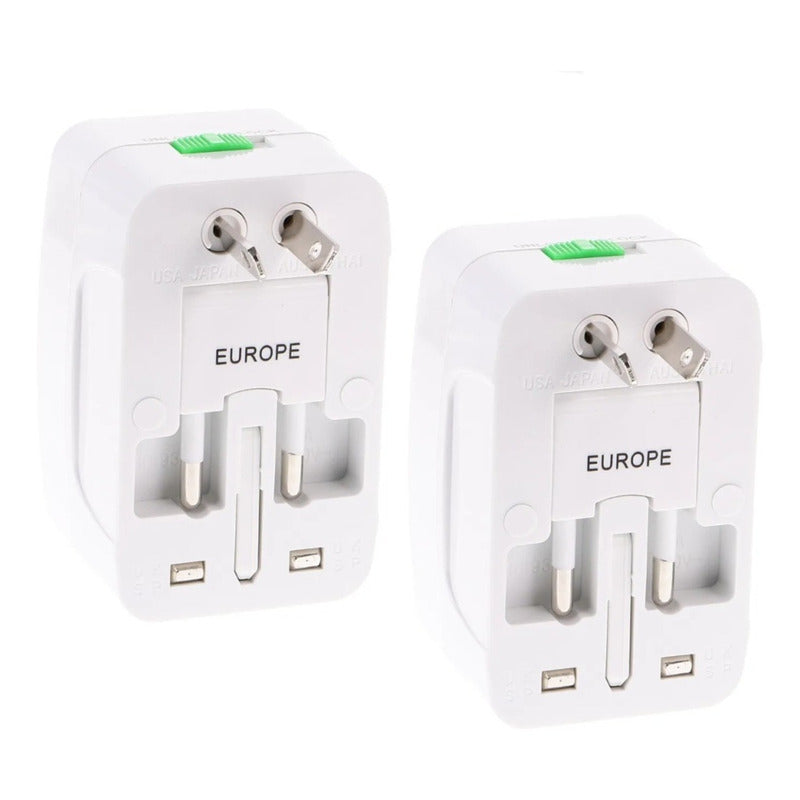 X2 Adaptador De Enchufe Americano Conector Universal Europeo