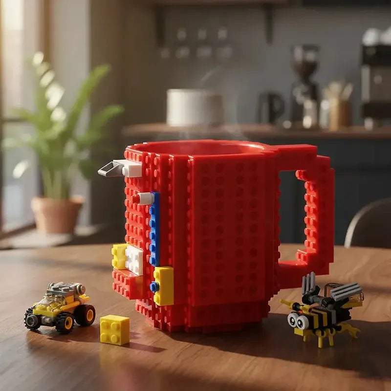 Tazas De Cafe Tazas Te Taza Para Cafe Tazas De Bloques Tazas Plastico Rojo Okshop Taza Mug De Bloques Rojo Taza De Plástico 3d Rojo Taza De Café De Ladrillo Tazas De Ladrillos Cafe Rojo