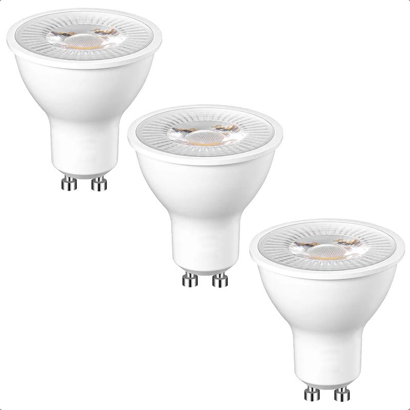 Pack X3 Ampolleta Led Gu10 7w Lampara Led Gu10 38° Calida