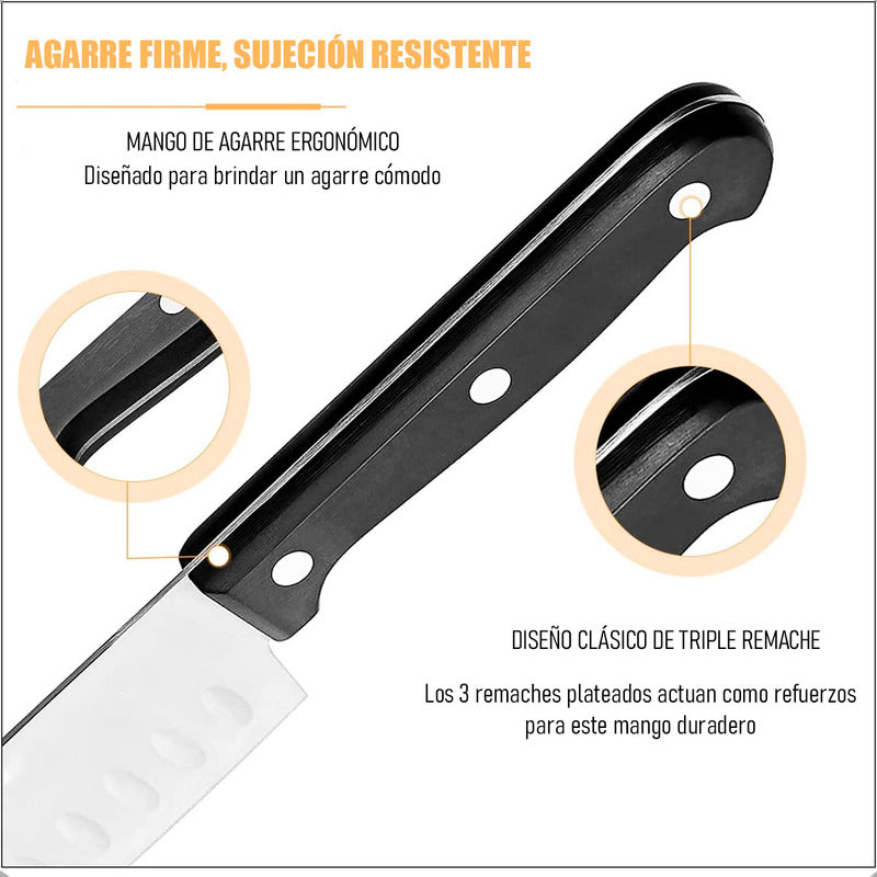 Cuchillo De Cocinero Rebanador Cuchillo Chef Profesional Negro