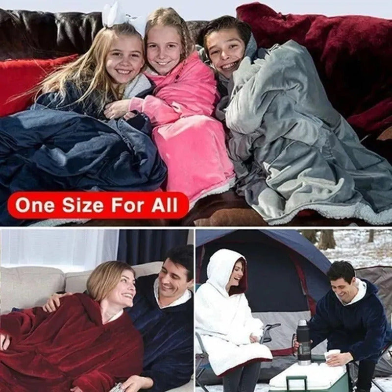 X2 Polerones Sherpa Poleron Hombre Mujer Polar Frio Frazada