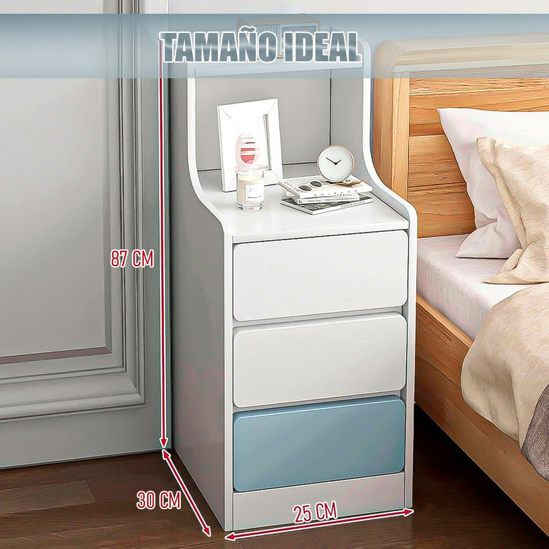 Veladores De Madera Velador Dormitorio Velador Angosto Velad Mate Blanco