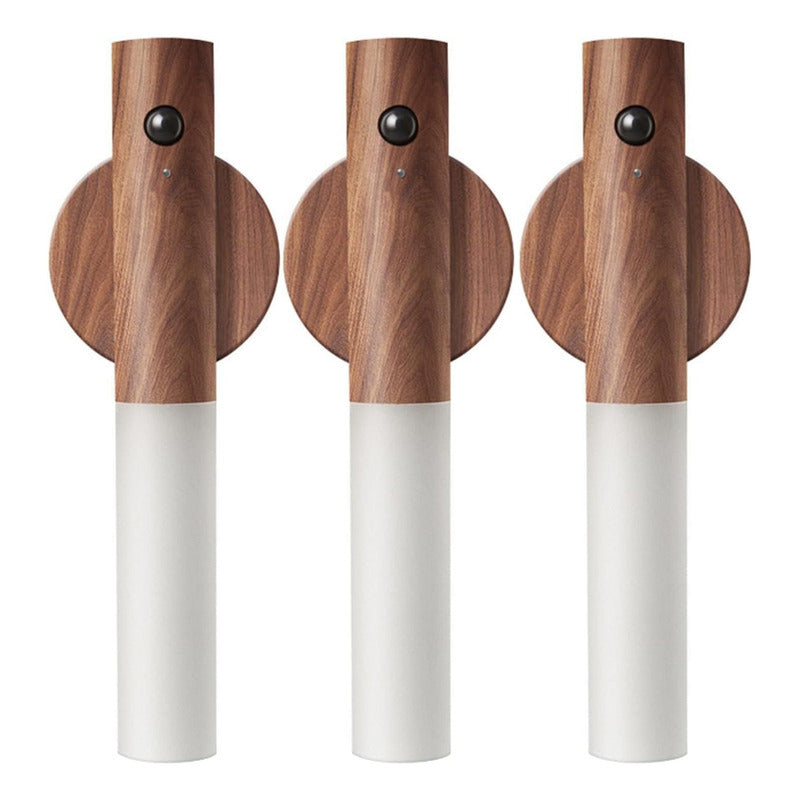 Aplique De Luz A Bateria Lampara Usb Magnetico Pared Muro X3 Marrón