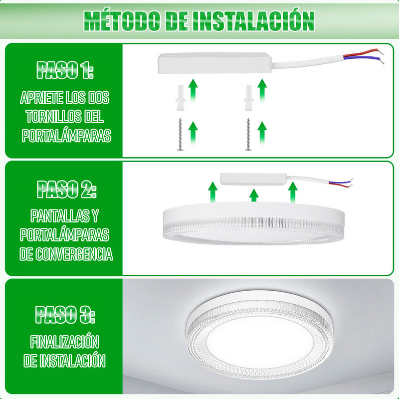 Lamparas Dormitorio Techo Foco Led 24w Pack2 Focos Led Techo Blanco