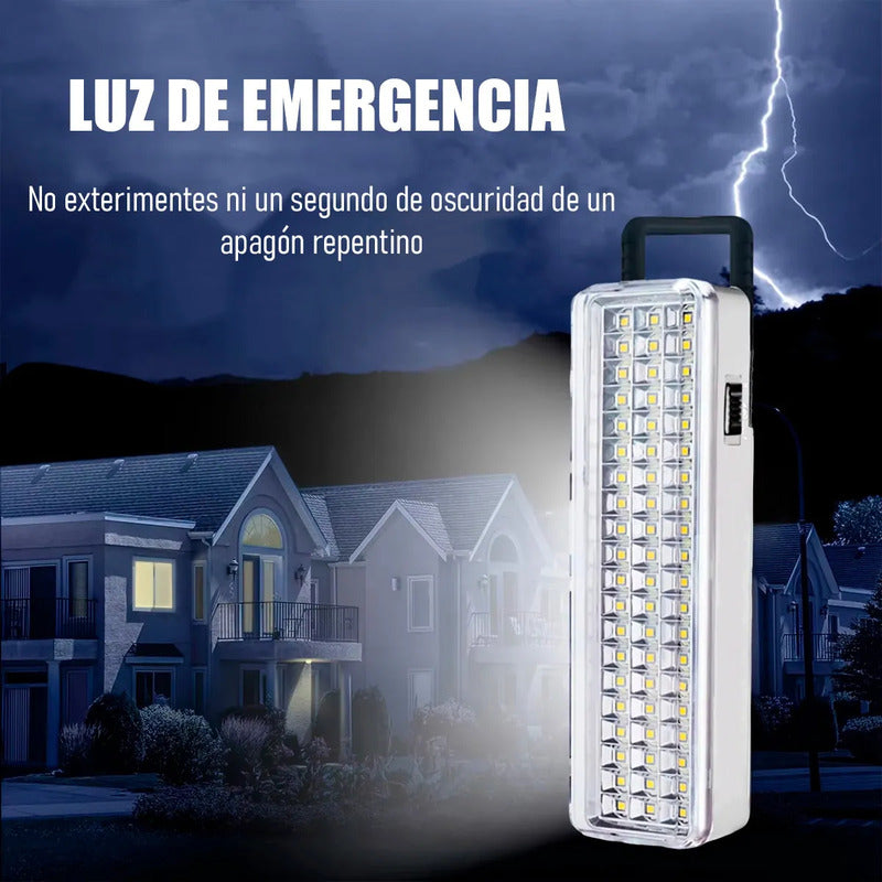Luces De Emergencia Led Luces De Emergencia Recargable 60 Led Lamparas De Emergencia Recargables Batería Recargable Portátil Mango Ergonómico Abs Luz Campamento Blanco/negro Okshop