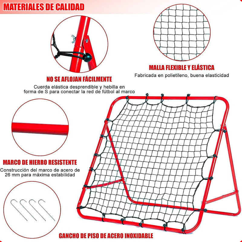 Red De Rebote Futbol Rebotador Futbol Entrenamiento Deportes Rojo