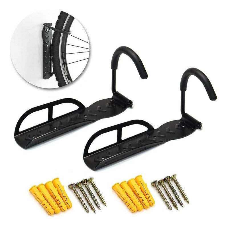 Soporte Gancho De Pared Para Bicicleta Con Gancho Y Soporte Negro