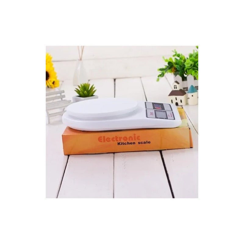 Balanza Pesa Digital Para Cocina Comercio 0 A 10kg Capacidad Máxima 10 G Color Blanco