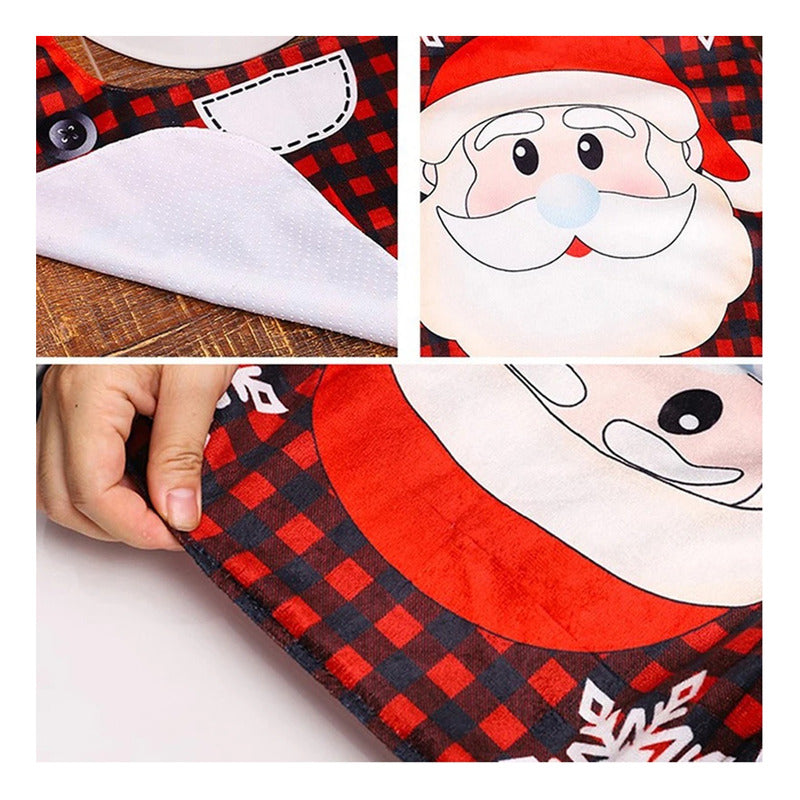 Set De Fundas Navideñas Juego De Baño Decoracion Navidad 2pz Diseño Santa