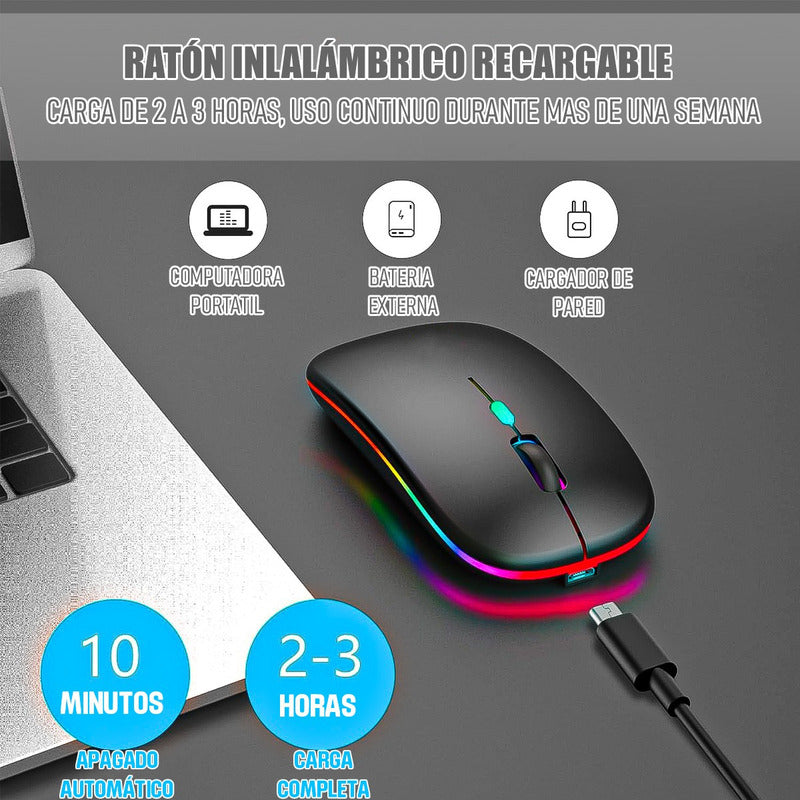 Mouse Inalambrico Mouse Bluetooth Mouse Inalambrico Recargab Blanco