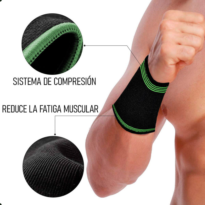 Pack X2 Muñequera Compresion Soporte Muñequera Para Deporte Negro Unica