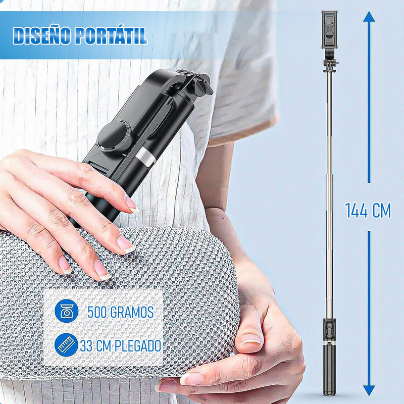 Tripode Celular Soporte Para Celular Palo Selfie Extensible Negro