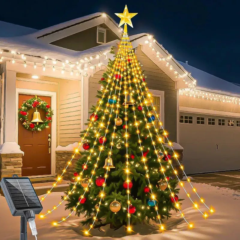 Luces Arbol Navidad Guirnaldas Solares Luces Navidad Solar Luz Calida Okshop Luces Navidad Solares Luces Decorativas Navidad Calida Navidad Solar Guirnalda Solar Exterior Luces De Navidad Luz Cálida