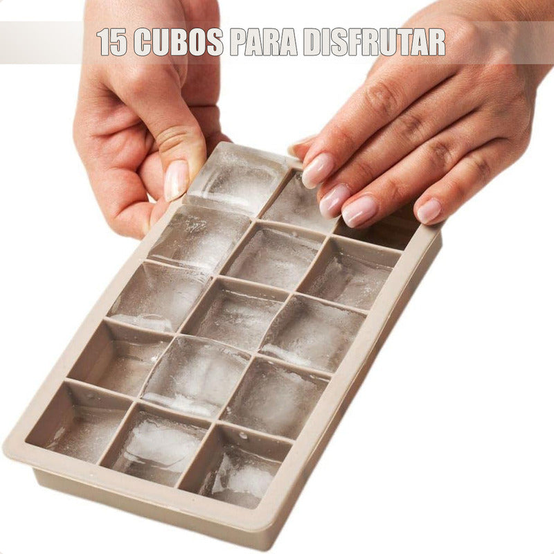 Pack X2 Molde Hielo Cubetas De Hielo Bandeja Silicona Hielo Marrón