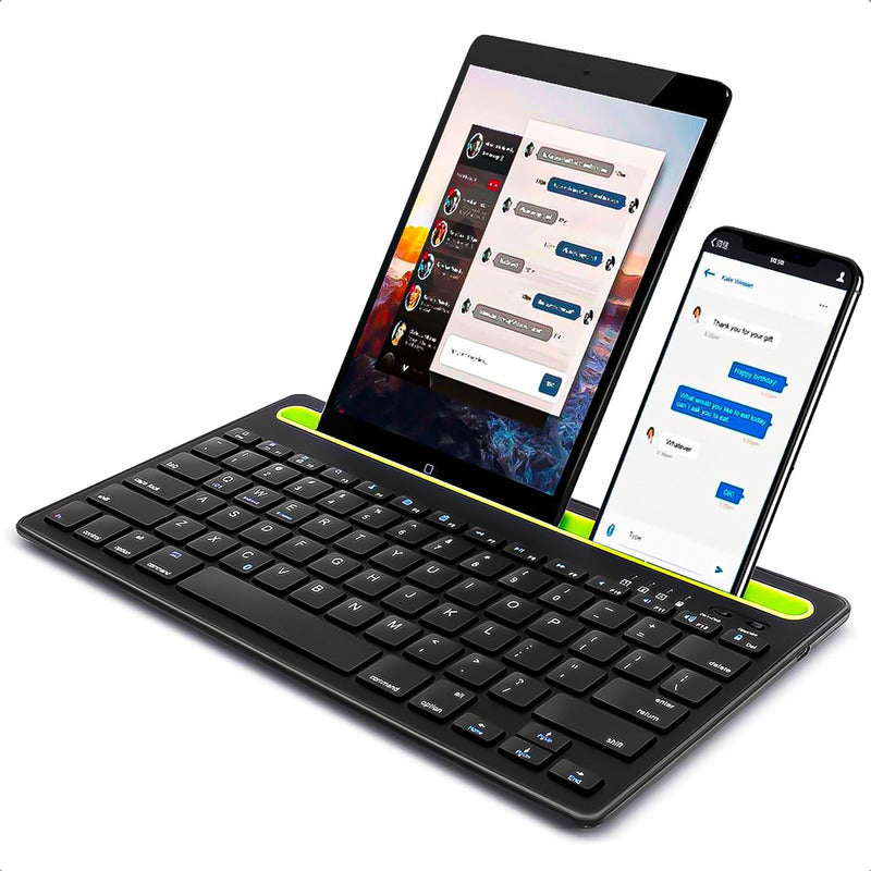 Teclado Inalámbrico Bluetooth Teclado Silencioso Recargable Negro