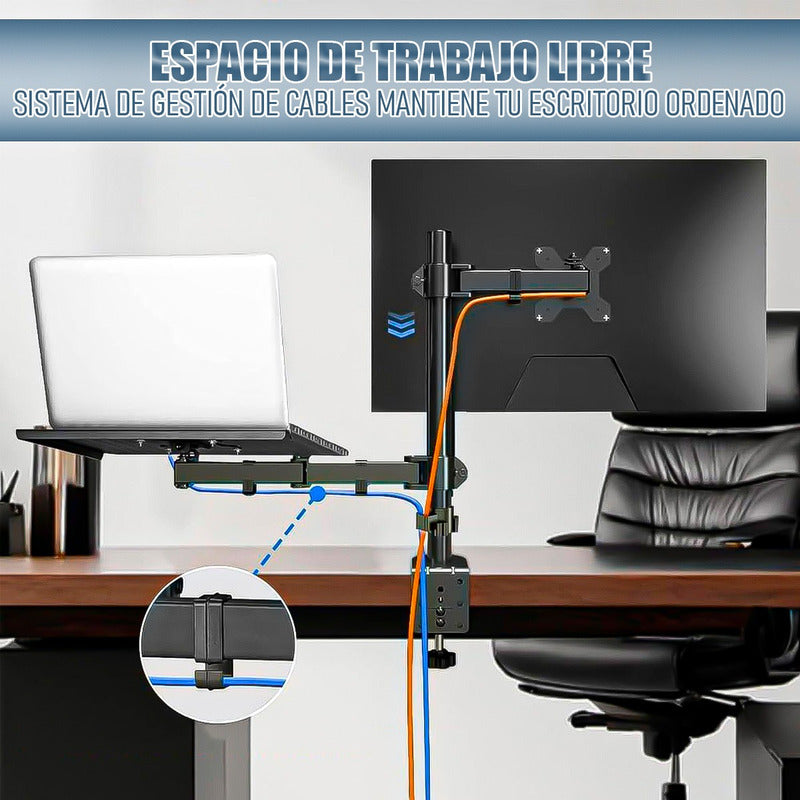 Soporte Para Monitor Y Laptop Soporte Para Monitor Portátil Negro