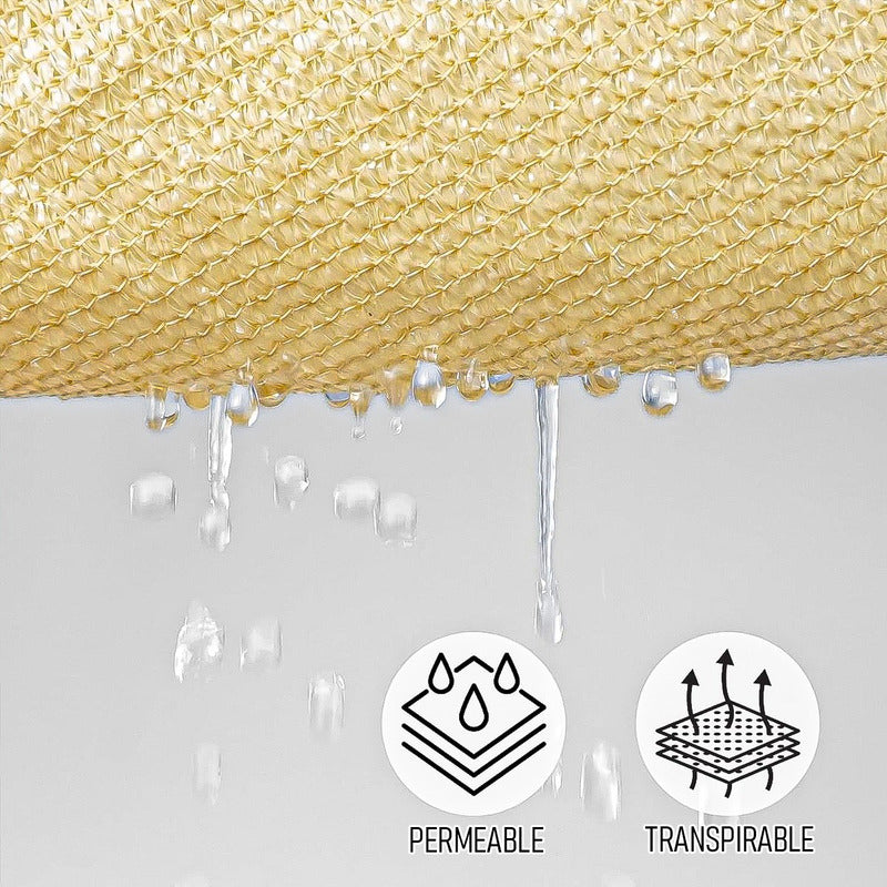 Toldo Vela Triangular Toldo Terraza Toldo 3.6x3.6x3.6cm Told Beige