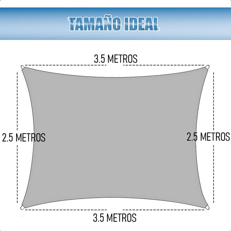 Toldo Vela Toldo Rectangular Toldo Sombreadoras 2.5x3.5mtrs Crema