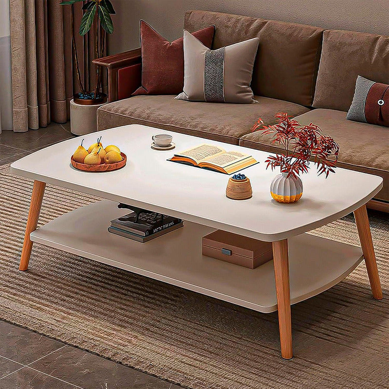 Mesa Centro Grande Mesas Centro Mesa Auxiliar Mesa 2 Niveles Blanco