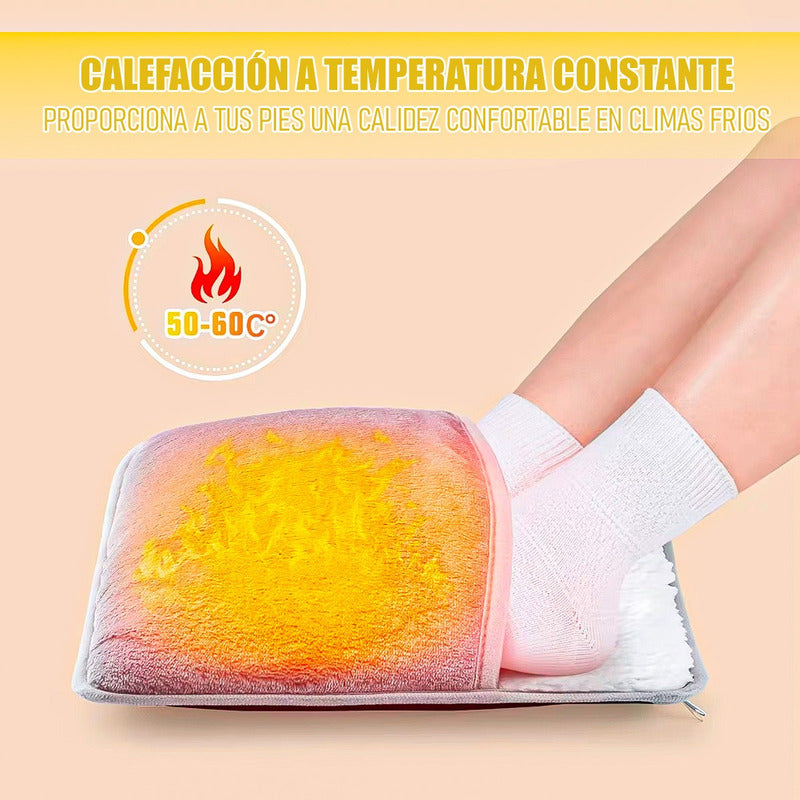 Calienta Pies Calentador Pies Eléctrico Pack 2 Almohadilla Gris Liso