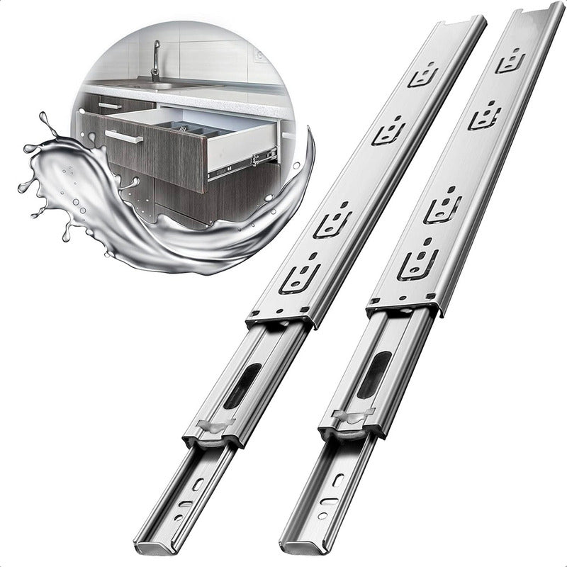 Corredera Telescópica Riel Para Cajones Corredera Riel 50 Cm Gris