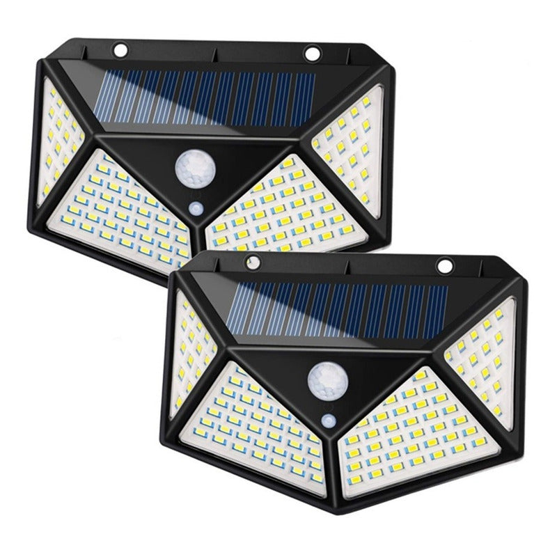 X2 Aplique Led Solar Focos Led Exterior Farol Solar Exterior Color Negro