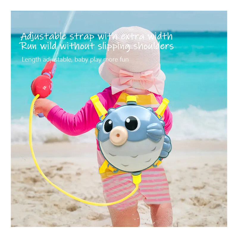 Pack X2 Mochila Lanza Agua Juguete Pistola De Agua Para Niño Pez Globo