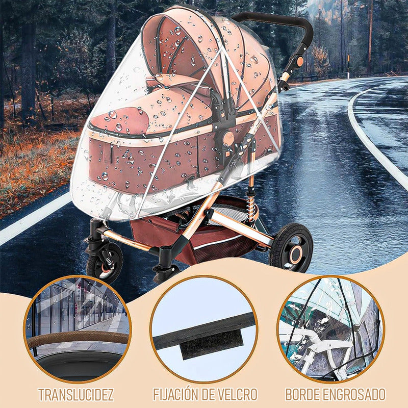 Protector De Lluvia Para Coche De Bebe Protector Coche Funda Blanco
