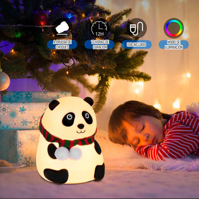 Lampara De Mesa Lampara Mesa Panda Lampara De Silicona Panda Lamparas De Sobremesa 7 Colores Lampara De Noche Usb 5v Lampara Escritorio Inalambrica Silicona Flexible Led Recargable Okshop
