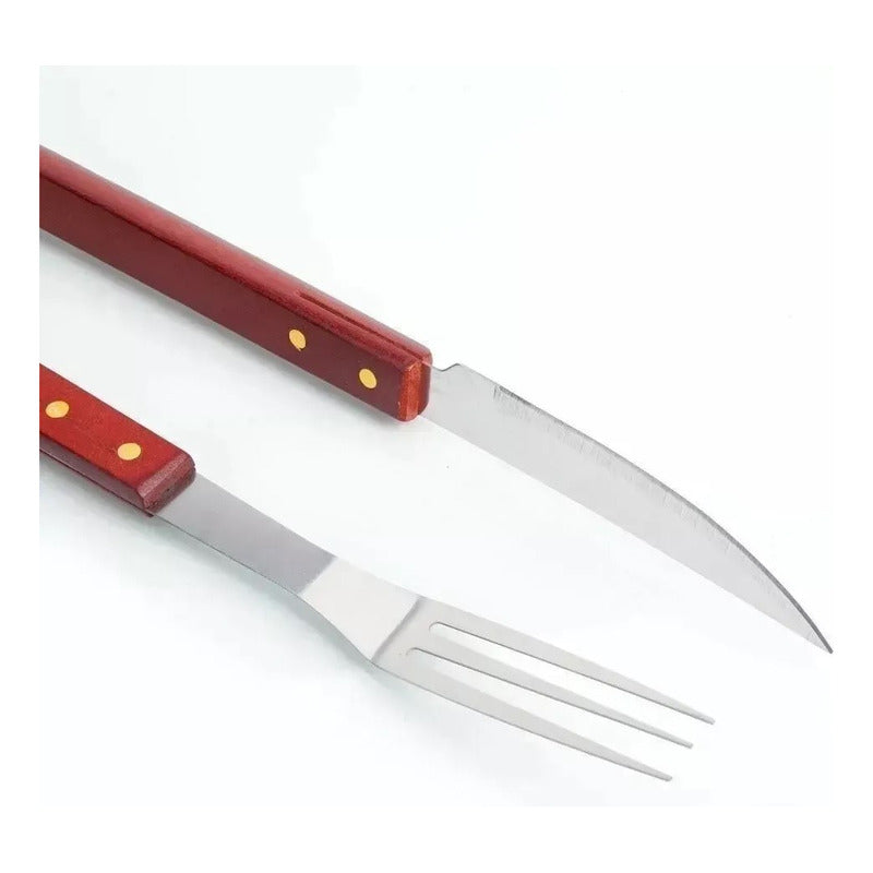 Set Parrillero Para Asado Kit Parrillero Cuchillo + Tenedor