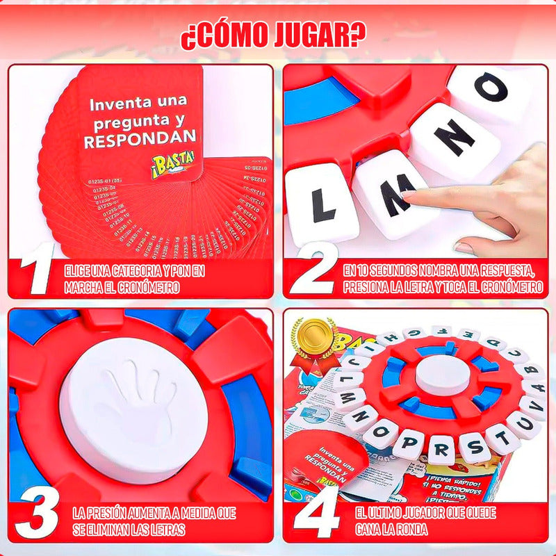Juegos Mesa Juegos De Mesa Niños Pack 2 Juego Palabras Basta Rojo