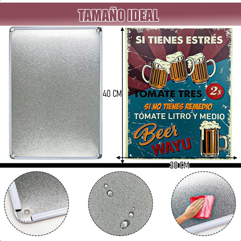Cuadro Decorativo Wayu Bar Cuadro Pared Cuadro Bar Metalico Metálico