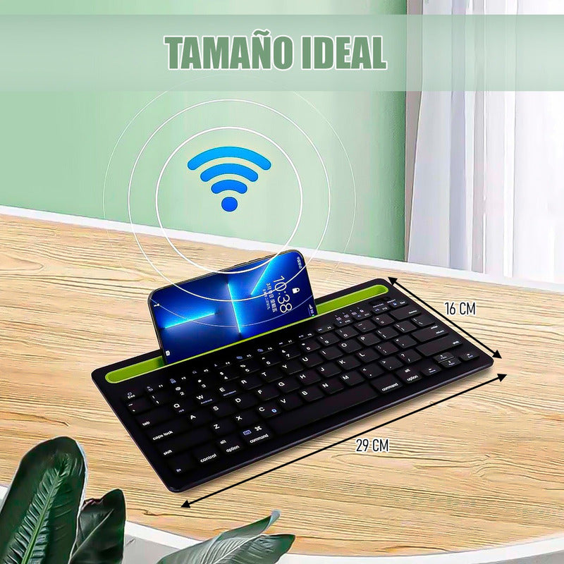 Teclado Inalámbrico Bluetooth Teclado Silencioso Recargable Blanco