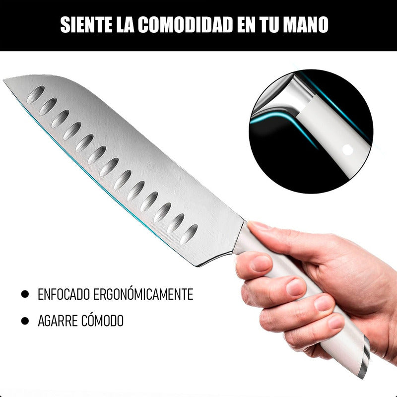 Cuchillo Carnicero Cuchillo De Cocina Cuchillo Chef Santoku Blanco