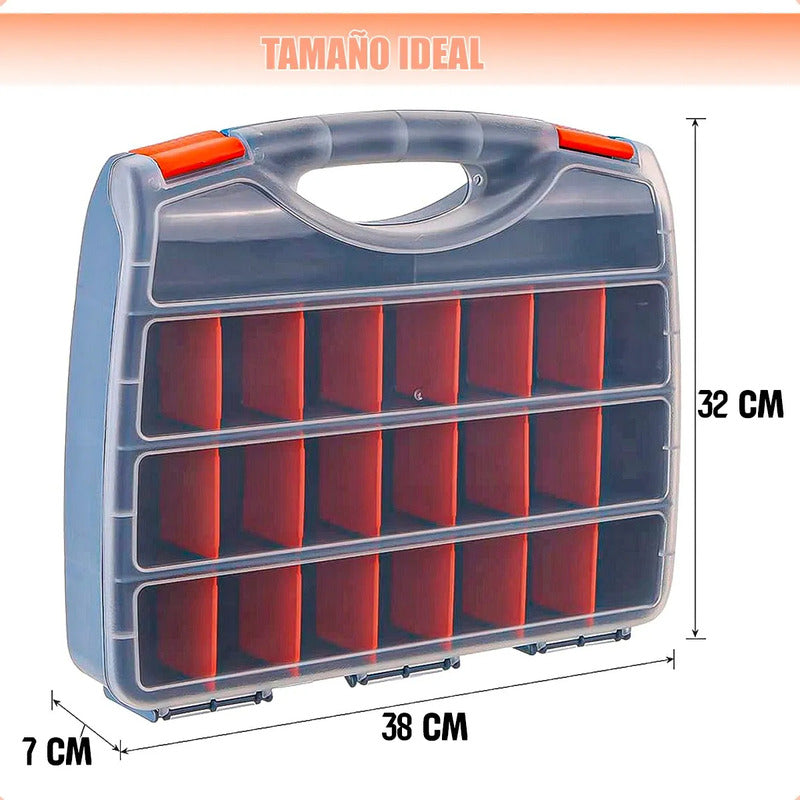 Caja Organizadora De Tornillos Pack 2 Caja Para Herramientas Cajas Herramientas Okshop Caja Herramientas Plastica 21 Divisiones Ajustables Cajas Para Herramientas Antideslizante