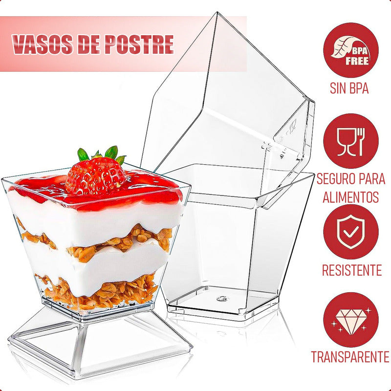 Vasos De Postre Vaso Acrilico Pack 10 Vasos Acrilicos 180ml Acrílico