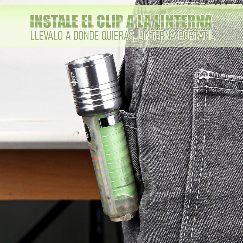 Linterna Recargable Linterna Bolsillo Linterna Led Linternas Blanco Frio Gris