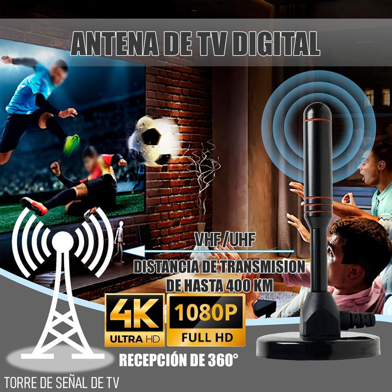 Antena Digital Tv Exterior Antena Para Tv Hd Antena Smart Tv Negro