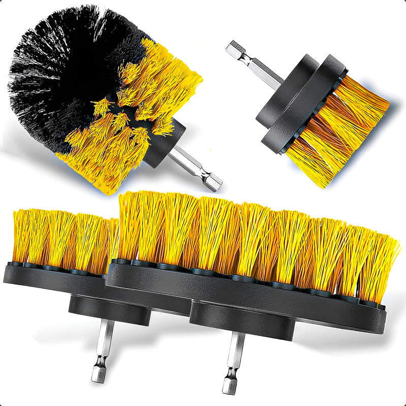 Cepillos De Taladro Multiusos Set 4 Cepillos De Limpieza Amarillo