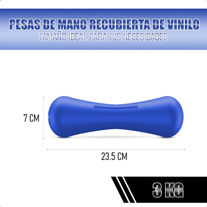 Mancuernas 3kg Set Mancuernas Mancuerna Pesas 3kg Ejercicios Azul