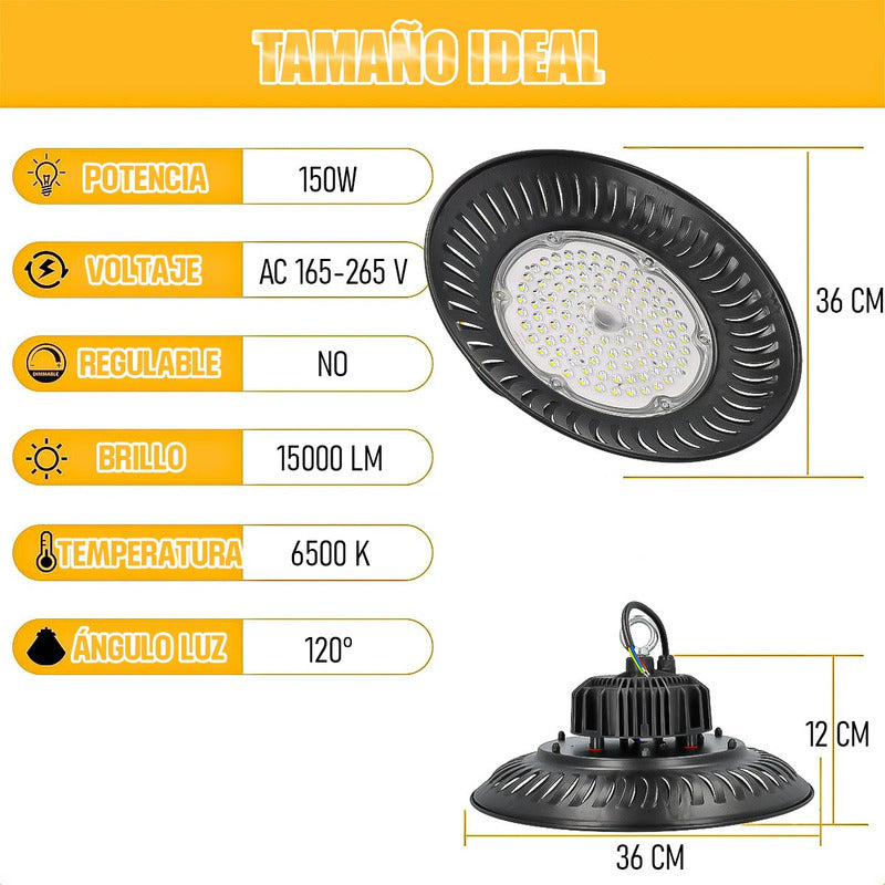 Lámparas Colgantes De Techo Foco Led Campana Lamparas 150w Negro