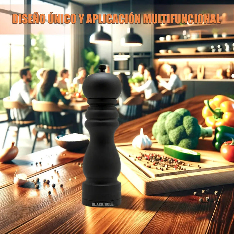 Pimentero Molinillo Madera Salpimentero De Madera Pimentero Saleros Y Pimenteros Madera Black Bull Salero Ceramica Espesor Ajustable Multifuncional Salero Molinillo Okshop