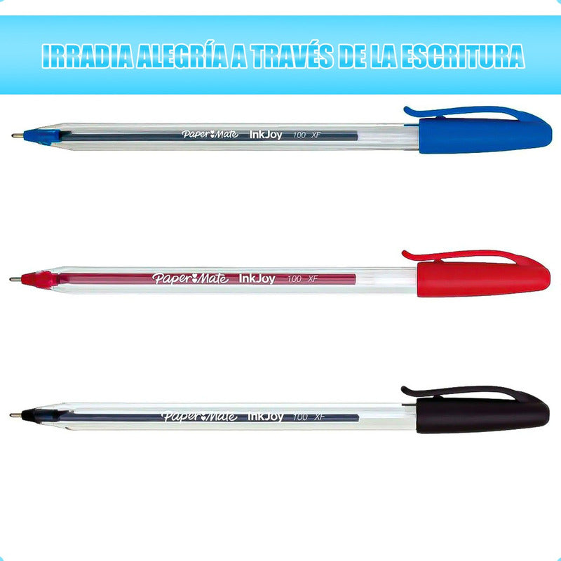 Boligrafos Lapiz Kilométrico Pack 16 Bolígrafos Punta Media Rojo/azul/negro Transparente
